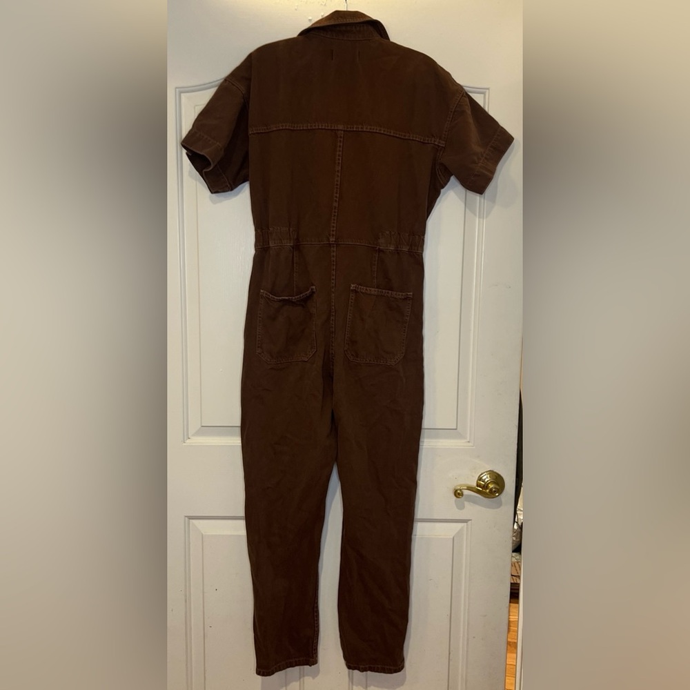Free People We The Free Marci Coverall Jumpsuit Brown Women’s Size MEDIUM - Picture 15 of 16